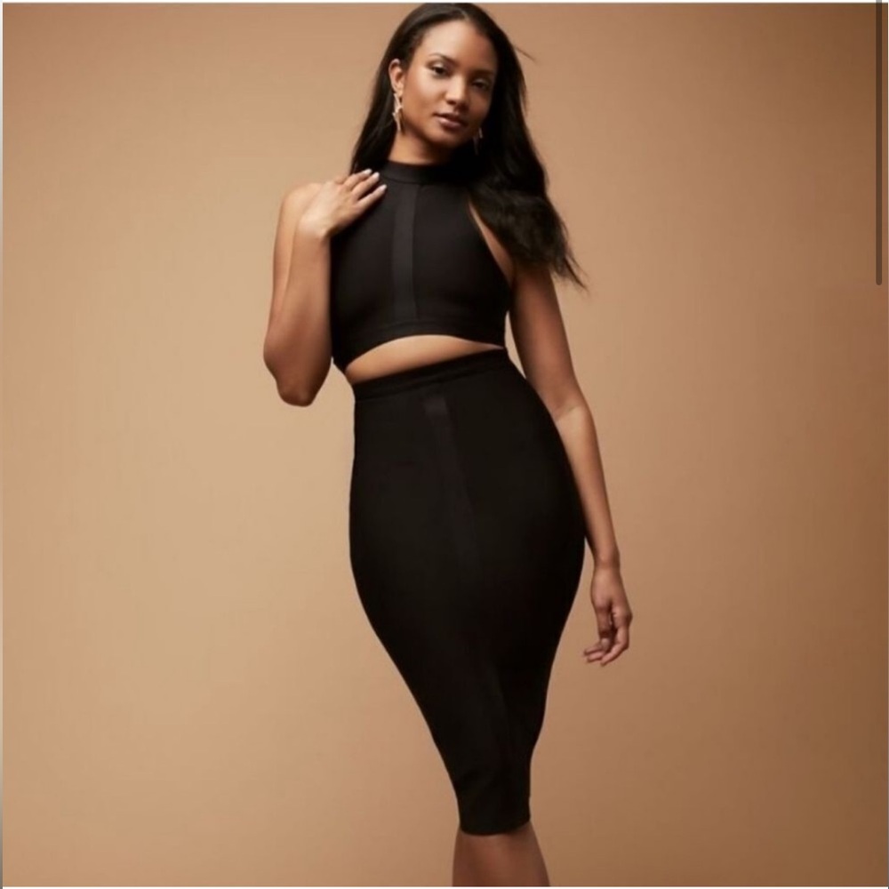 Forever 21 Herve Leger Black Sleeveless Bandage Cut Out Bodycon Dress S